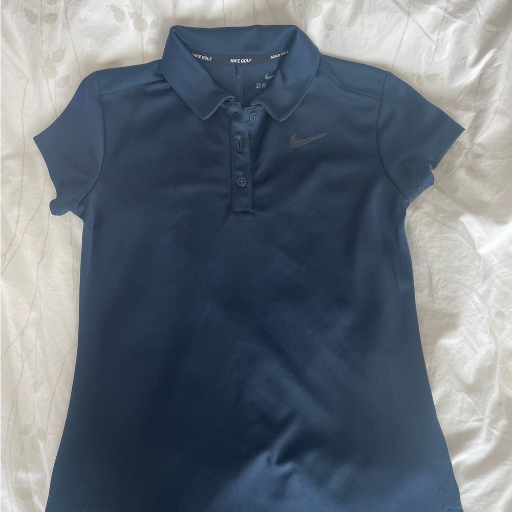 Nike Navy Short-Sleeve Button Polo